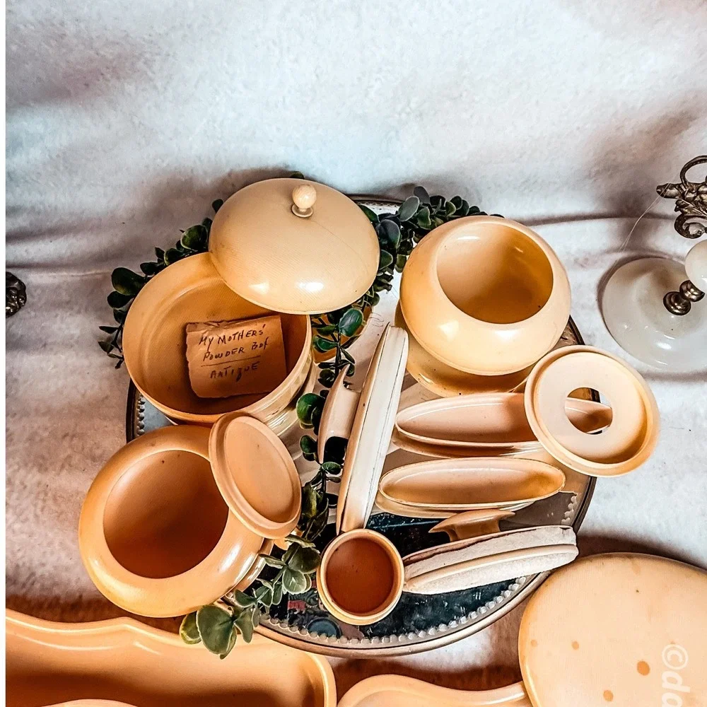 French Ivory Vintage Vanity Set